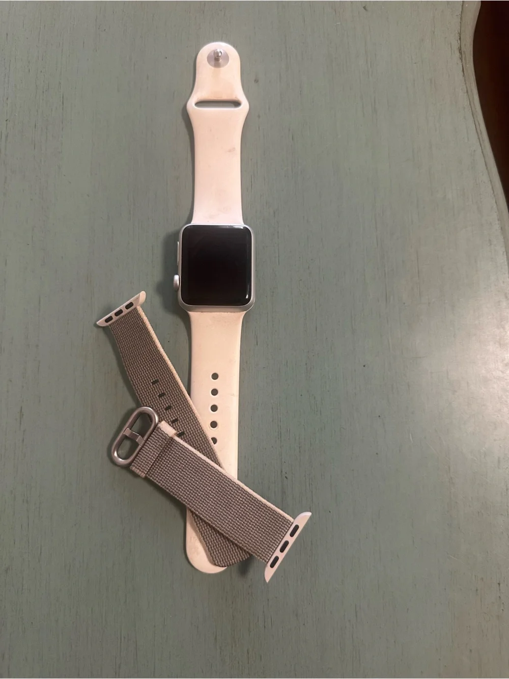 Apple Watch Series 1 in White with Gray Nylon Replacement Strap